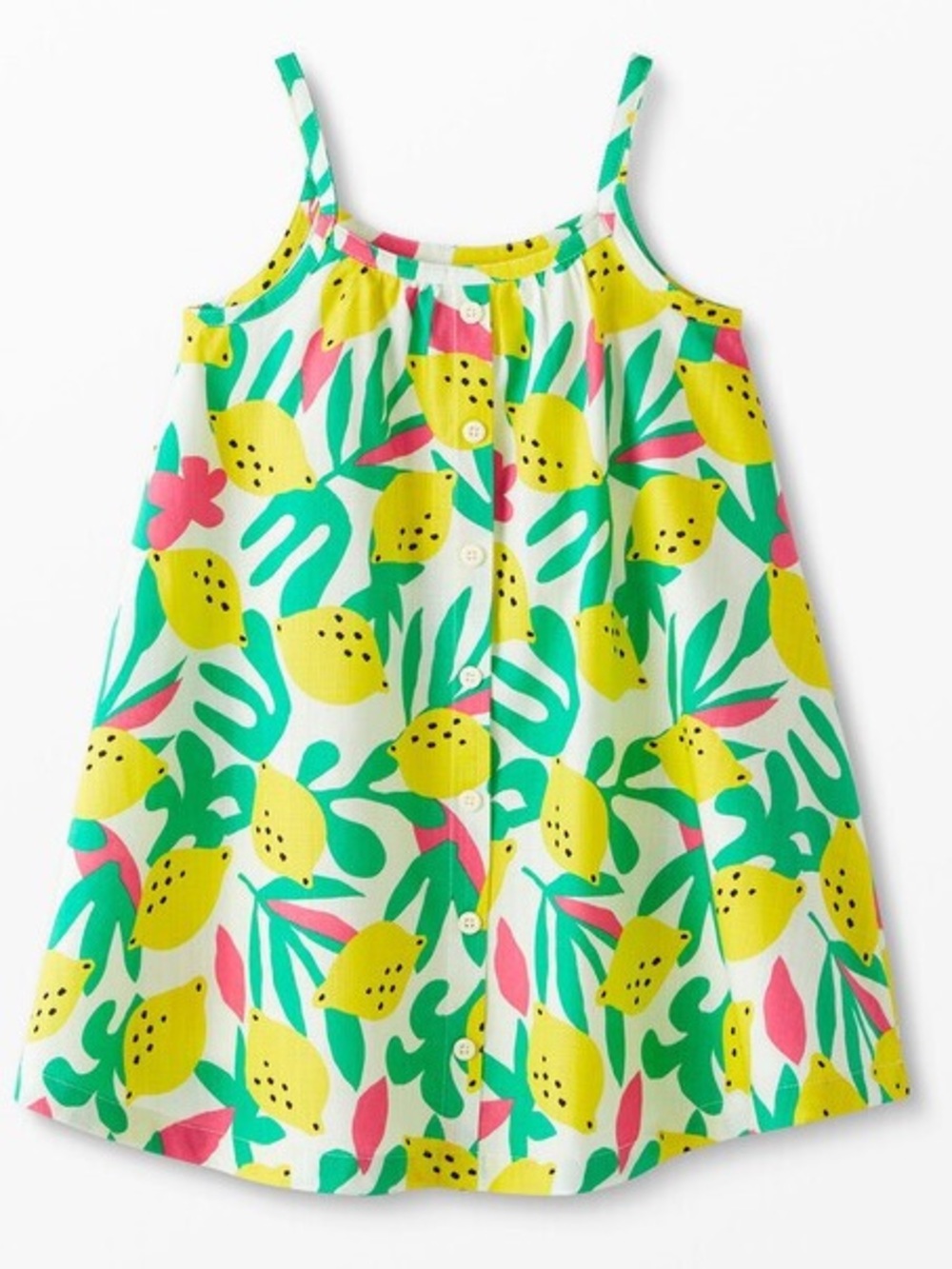 Hanna Andersson Girls’ Never Worn Lemon Sun Dress in Yellow, Green & Pink Sz 8